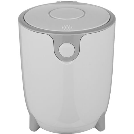 Poubelle de bureau compacte avec couvercle pour cuisine, salle de bain ou chambre - Corbeille design grise facile à nettoyer (1/5)