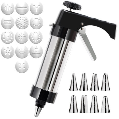 Pistolet à Biscuits Spritz avec 13 Disques et 8 Douilles à Glaçage pour Pâtisserie de Noël et Fêtes (1/5)