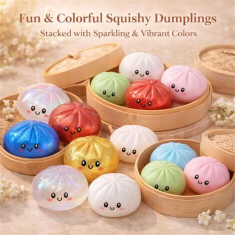 Squishy Boulette Géante – Effet Panier Vapeur – Balle Anti-stress – Forme Ravioli – Jouet Sensoriel – 1 Pièce