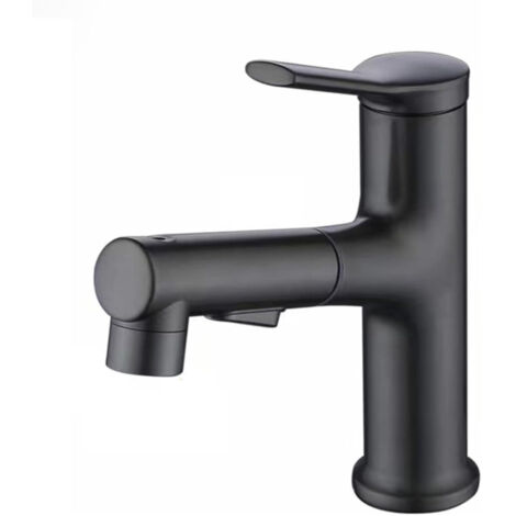 Robinet de Lavabo à Sortie Rétractable avec 3 Modes d'Eau et Mitigeur - Installation à un Trou pour Évier de Salle de Bain (1/4)