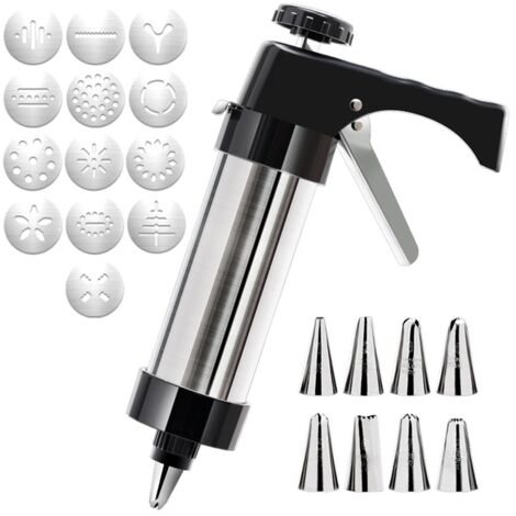 Pistolet à Biscuits avec Douilles Interchangeables - Outil de Pâtisserie pour Cookies Maison
Fabrication de Biscuits, Gâteaux et Pâtisseries Fondants - Design à Déclenchement Facile et Pièces Lavabl (1/5)