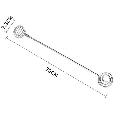 Bâtonnet à Miel en Acier Inoxydable 304, Cuillère Anti-Goutte Design Spirale pour Pot de Confiture, Accessoire de Cuisine pour Amateurs de Miel (1/4)