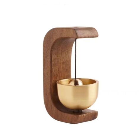 Clochette Magnétique Vintage pour Porte - Carillon en Bois avec Cloche en Laiton, Décoration Dopamine et Sonnette Adhésive sans Fil pour Porche, Mur, Jardin, Boutique, Cadeau de Pendaison de Crémaillè (1/5)