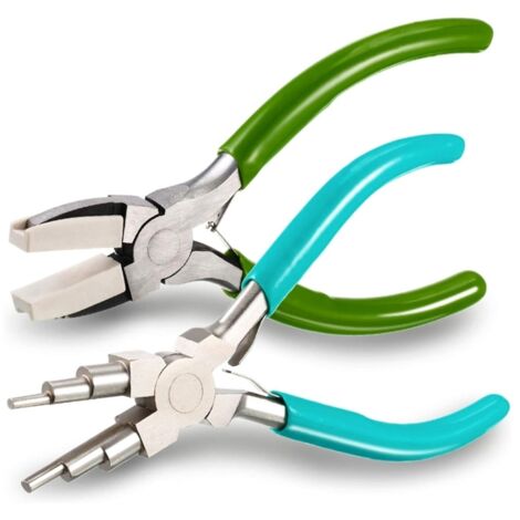 Kit de pinces à bijoux 6-en-1 avec mâchoires nylon pour la création DIY - Outils multifonction pour cintrage, perlage et réparation, idéal débutants et professionnels. (1/5)