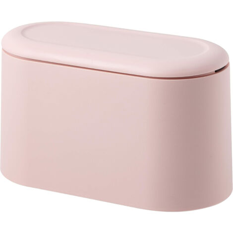 Mini Poubelle de Comptoir avec Couvercle Pressoir, Récipient à Maquillage pour Salle de Bain, Cuisine, Bureau ou Voiture (1/5)
