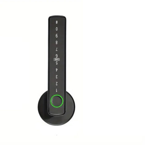 Serrure Porte Empreinte Digitale, Entrée Sans Clé Électronique avec Poignée, Serrure Intelligente avec APP, Code, Biométrie, Clé de Secours pour Chambre, Maison, Bureau (Noir) (1/5)