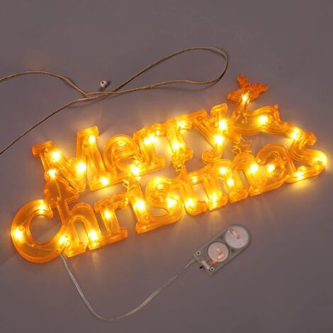 Panneau lumineux "Joyeux Noël" avec couronne et lumières - Décoration de porte, fenêtre ou porche pour intérieur et extérieur - Fonctionne sur piles (1/4)