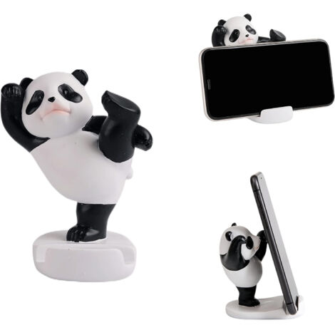 Support de téléphone de bureau réglable, compatible smartphones et tablettes, design panda mignon, décoration d'intérieur esthétique (blanc) (1/5)