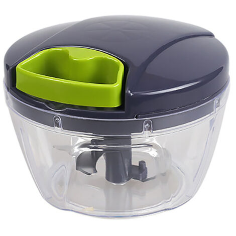 Hachoir Manuel Légumes et Fruits, Coupe-Oignons à Corde avec Conteneur 520ml Gris, Matériau Alimentaire Sans BPA (1/5)