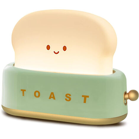 Lampe de Bureau Grille-Pain, Lumière Nocturne Rechargeable avec Visage Souriant, Décoration Mignonne pour Chambre, Salon, Table de Chevet, Idée Cadeau (1/5)