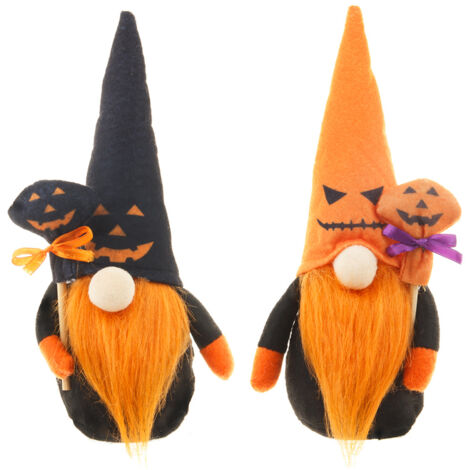 Gnome d'automne, décoration Halloween, poupée citrouille, ornements en peluche, duo de gnomes décoratifs (1/5)
