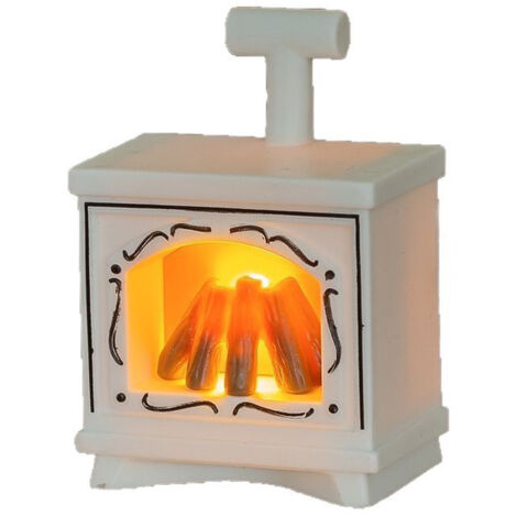 Miniature de Cheminée Lumineuse LED, Décoration Lanterne Faux Feu, Éclairage Flameless pour Intérieur et Extérieur (Blanc) (1/4)