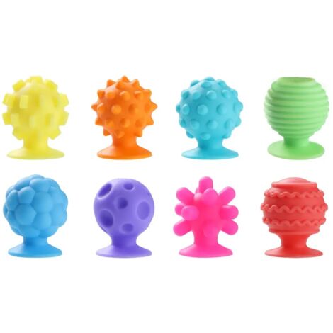 8 jouets sensoriels anti-stress pour adultes et ados, 8 pièces avec ventouses texturées, jouets apaisants silencieux pour étudiants (1/5)