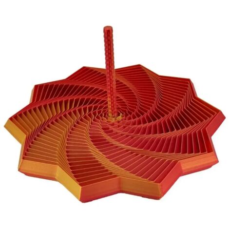 Étoile Sensorielle Anti-Stress Imprimée 3D - Modèle Spirale Tournoyante Colorée avec Poignée, Forme Étoile pour Relaxation (1/5)