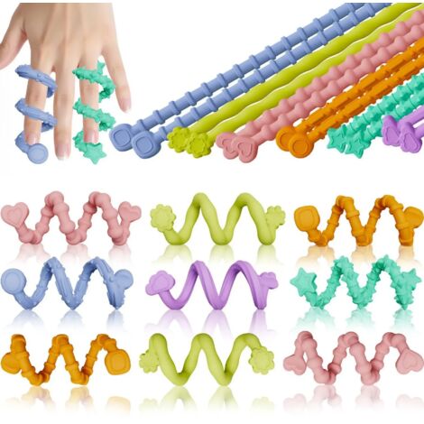 6 Bâtons Sensoriels Flexibles Anti-Stress, Jouets Apaisants pour Adultes avec Texture Unique - Idéal pour Gérer l'Anxiété et Favoriser la Détente (1/5)