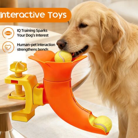Lance-balle autonome silencieux pour chien - Matériau PP résistant, système de jeu à faible bruit pour intérieur et extérieur - Idéal pour exercice, récupération et dressage
