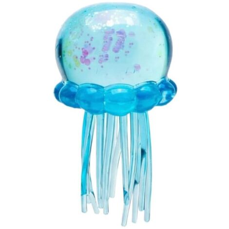 Boule anti-stress gelée design méduse, cube sensoriel à presser pour anxiété et relaxation (bleu) (1/5)