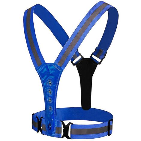 Gilet de sécurité LED rechargeable USB, équipement de sécurité réglable pour la course nocturne, pour hommes/femmes/enfants. (1/5)