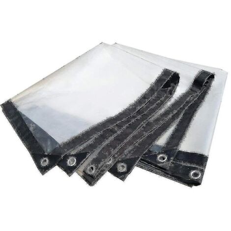 Bâche imperméable avec œillets, transparente, pliable (Dimensions : 2 x 3 m) (1/5)