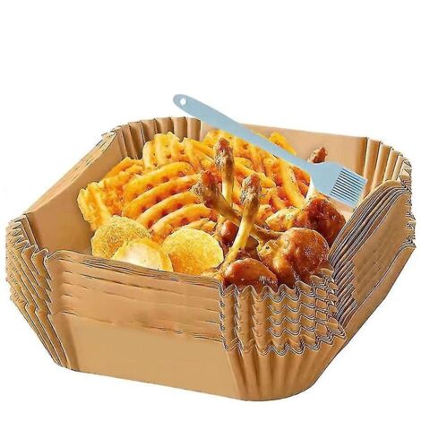Papier sulfurisé pour friteuse à air chaud (20 cm), paquet de 100 feuilles, papier antiadhésif jetable (1/5)