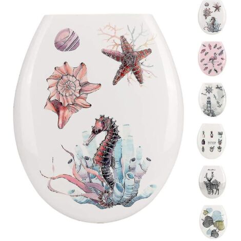 Abattant de toilette de qualité supérieure, facile à installer, joli design imprimé. (1/5)
