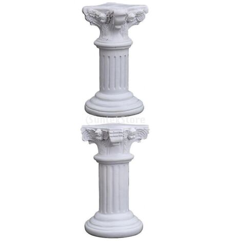 2x Pilier romain Colonne grecque Statue Piédestal Support de candélabre Sculpture Décoration de table pour fête-