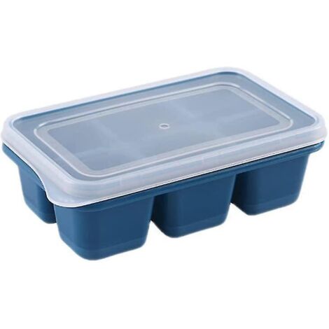 Lot de 10 bacs à glaçons, moules à glaçons en silicone à démoulage facile, grands moules à glaçons avec couvercles amovibles, parfaits pour les boissons fraîches, le congélateur, les aliments pour béb (1/5)