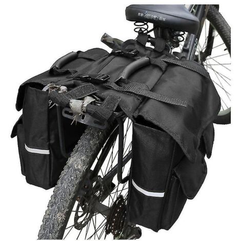 Sacoche de vélo portable résistante à l'eau - Sacoches de vélo avec bordure réfléchissante, sacoches de selle arrière noires - 30,5 x 10 x 28 cm (1/3)