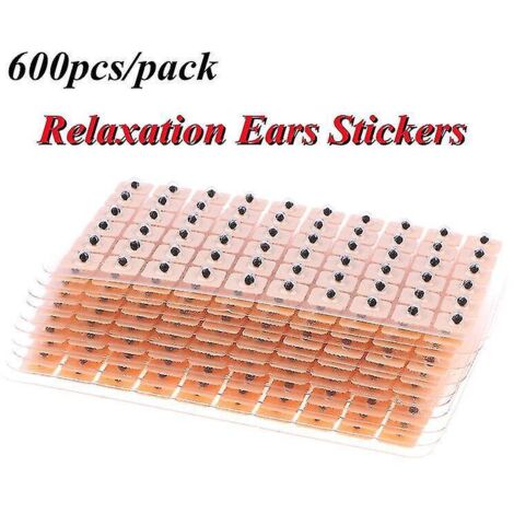 60/600 pièces Patchs auriculaires relaxants à aiguilles pour massage et soin des oreilles, auriculaire, auriculothérapie, Vaccaria - 600 pièces (1/5)