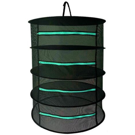Étendoir à linge suspendu, respirant et pliable, en tissu mesh, portable, pour la maison. (1/5)