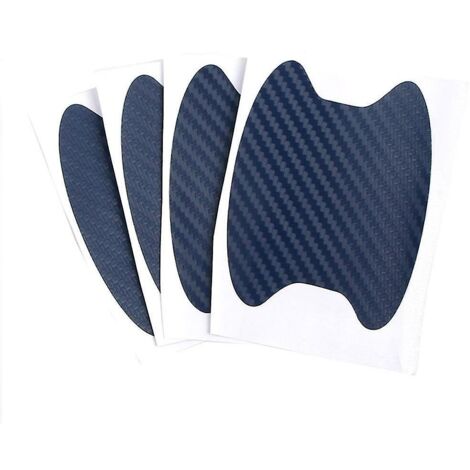 Lot de 4 films de protection universels invisibles pour poignées de porte de voiture en fibre de carbone - Autocollants en fibre de carbone (1/4)