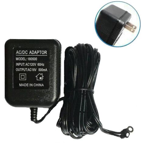 Câble adaptateur d'alimentation 230 V vers 18 V 500 mA 5 m pour sonnette vidéo - (1/5)
