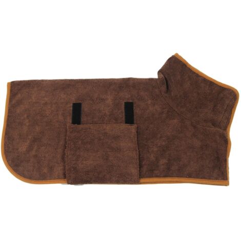 Peignoir-serviette pour chien à séchage rapide, ultra-absorbant, avec col et taille ajustables - XL (1/5)