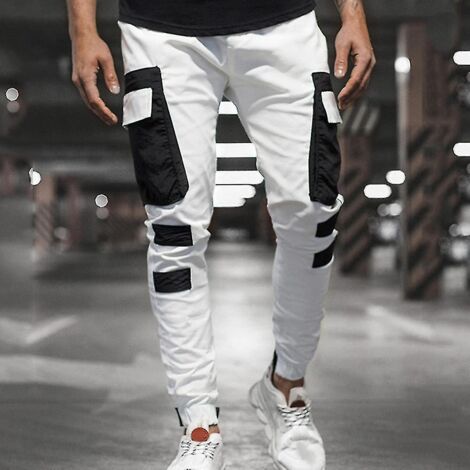 Pantalon de jogging cargo slim pour homme, coupe ajustée, style combat, idéal pour le travail - Taille 2XL