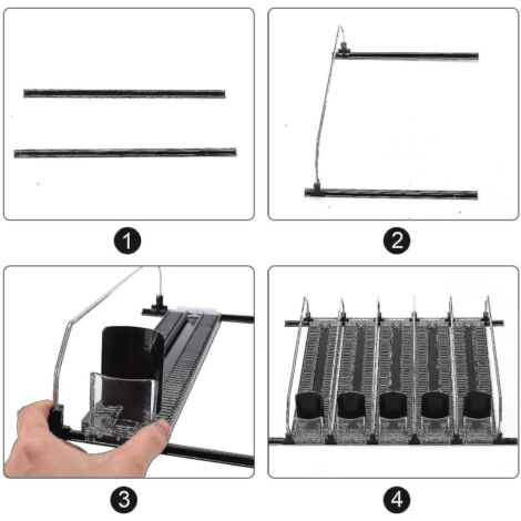 Organisateur de canettes de soda à poussoir automatique pour réfrigérateur, grande capacité, en plastique noir, créatif et pratique (contenance : 31 cm).