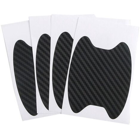 Lot de 4 films de protection universels invisibles pour poignées de porte de voiture en fibre de carbone - Autocollants en fibre de carbone (1/4)
