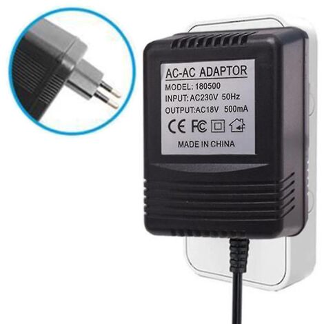 Câble adaptateur d'alimentation 230 V vers 18 V 500 mA 5 m pour sonnette vidéo - (1/5)