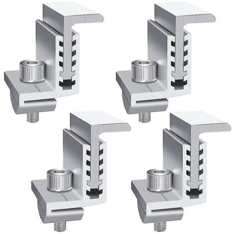 Lot de 4 supports de panneaux solaires, pince de fixation réglable en aluminium. (1/5)