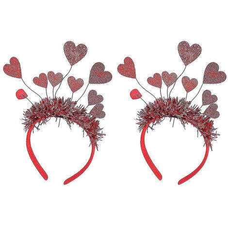 Lot de 2 serre-têtes pour femmes, bandeaux de fête, jolis accessoires pour cheveux en forme de cœur, serre-têtes pour la Saint-Valentin, décoration pour filles, Saint-Valentin. (1/3)