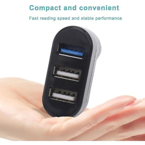 Hub USB 3 ports, répartiteur USB 3.0, station d'accueil pour ordinateur portable, extension - Boîtier en plastique (1/3)