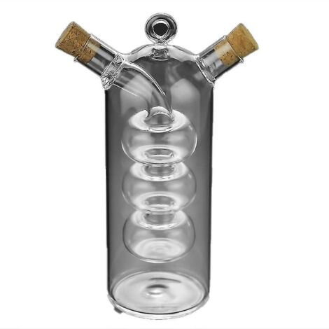 Bouteille d'huile à double paroi, bouteille de vinaigre 2 en 1, bouteille en verre, condiments, assaisonnements, bouteilles et bocaux scellés. (1/5)