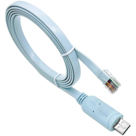 Câble console USB RJ45 de 1,8 m (6 pieds) compatible Windows 8, 7, Vista et Linux RS232 (1/4)