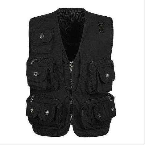 Gilet de photographie de poche, gilet de pêche de loisirs, gilet de reporter/réalisateur, gilet de chasse - XL