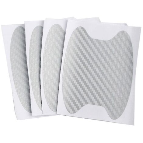 Lot de 4 films de protection universels invisibles pour poignées de porte de voiture en fibre de carbone - Autocollants en fibre de carbone (1/5)