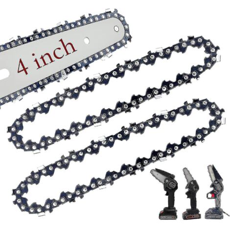 Lot de 2 mini-chaînes de tronçonneuse, chaînes de rechange de 4 pouces - (1/5)