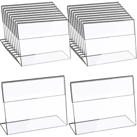 20 Porte-affiches A6 en acrylique transparent, cadre photo, présentoir à brochures et flyers, dos incliné (1/5)