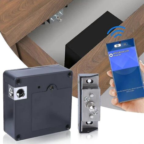 Serrure RFID pour armoire, serrure cachée compatible NFC, serrure RFID pour armoire à fusils dissimulée, tiroir en bois, placard, boîte. (1/5)