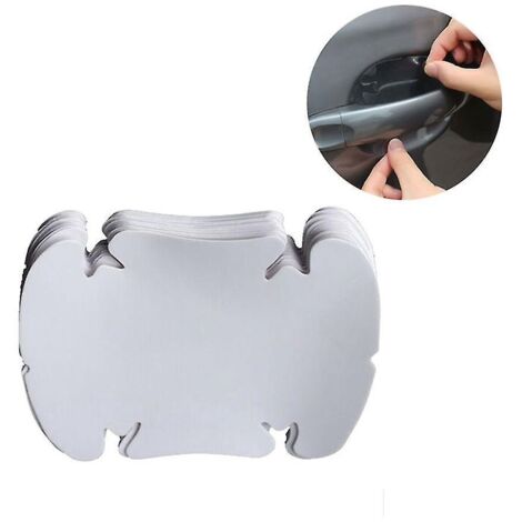 Lot de 4 films de protection universels invisibles pour poignées de porte de voiture en fibre de carbone - Autocollants en fibre de carbone (1/5)