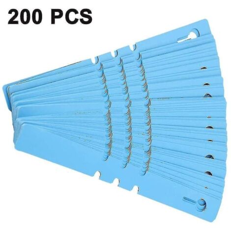 200 étiquettes en plastique pour plantes et arbres, étiquettes de jardin à suspendre, bleues (1/4)