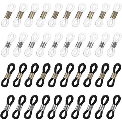Lot de 40 embouts de chaînette pour lunettes, boucle pour cordon de lunettes, cordon en silicone (1/5)